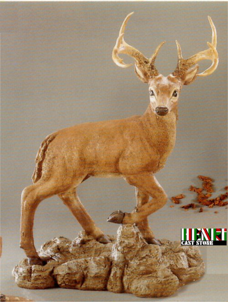 Standing Buck Deer Cast Stone Sculpture